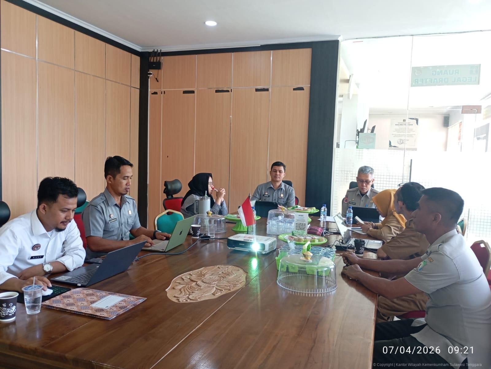 ‎Kanwil Kemenkum Sultra Harmonisasi Raperbup Bombana tentang Kajian Risiko Bencana Daerah 2025–2030