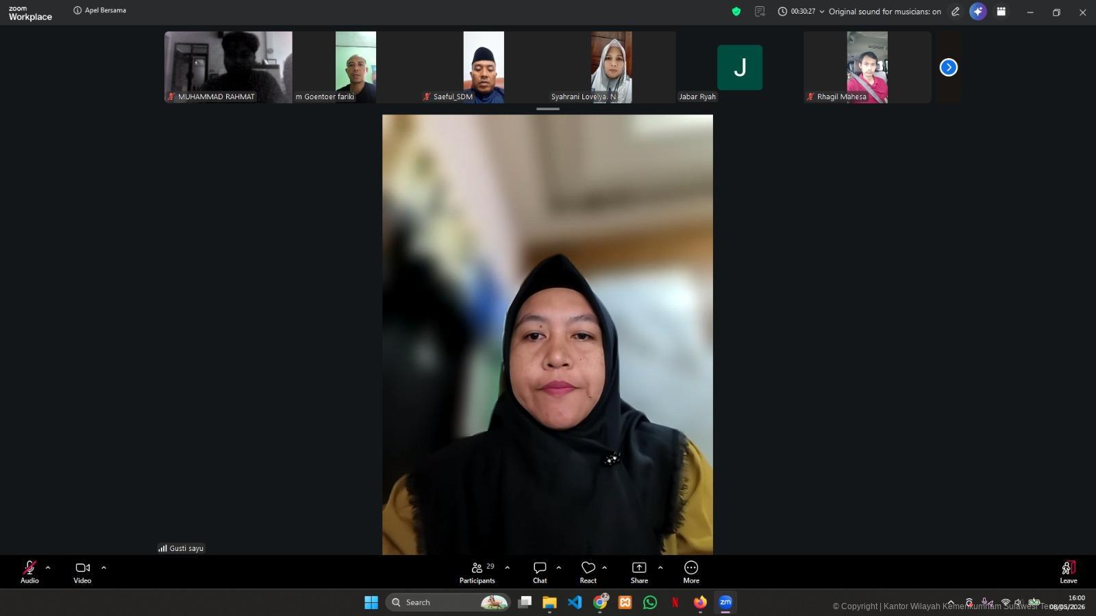 Kanwil Kemenkum Sultra Gelar Apel Sore Virtual, Perkuat Integritas dan Komitmen Kinerja Pegawai