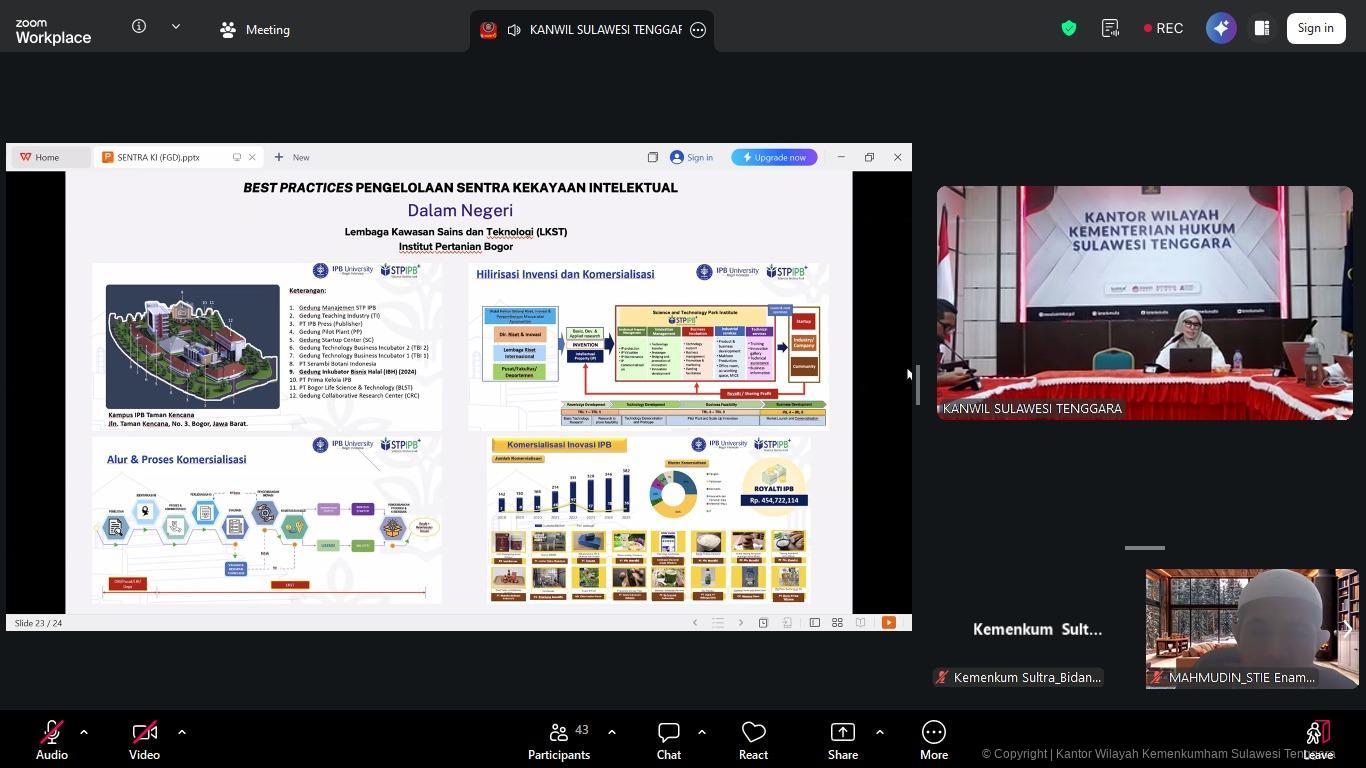 Menuju Sentra KI, Kanwil Kemenkum Sultra Perkuat Kolaborasi dengan Perguruan Tinggi